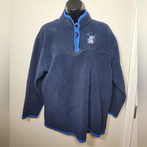 Disney Eeyore Fleece Quarter Zip Pullover Sweater sz XL